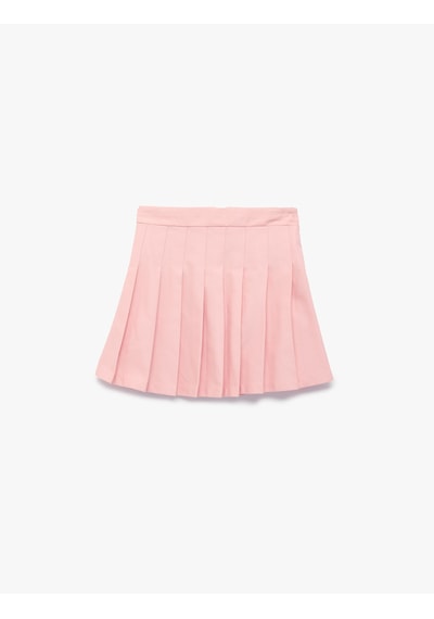 Koton Pamuklu Kalın Pileli Basic Mini Etek Pembe 6skg70007aw Gül
