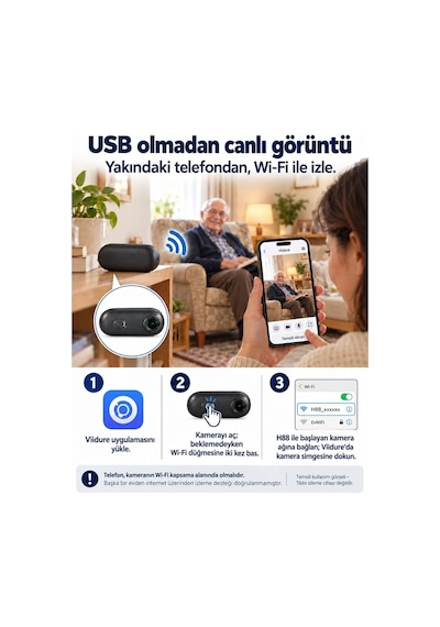 Kompakt Mini Aksiyon Kamerası Ve Su Geçirmez Aksesuar Kit Siyah