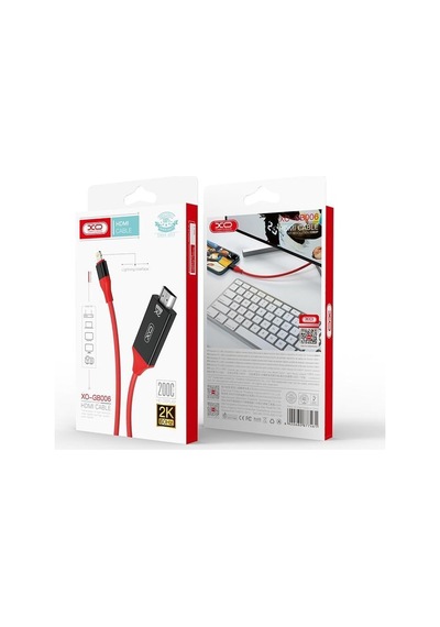Apple Uyumlu iPhone Ve iPad  Lightning To Hdmı 2k 60hz Görüntü Aktarım Kablosu 1.8 Metre Gb006
