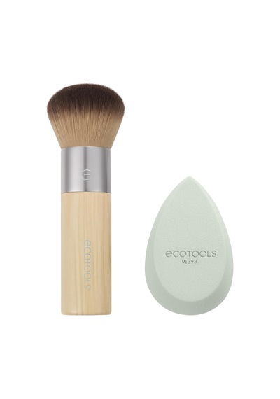 Lexroo Blend + Blur Makyaj Fırçası Ve Sünger Duo, Makyaj Blender Sünger Ve Fondöten Fırçası