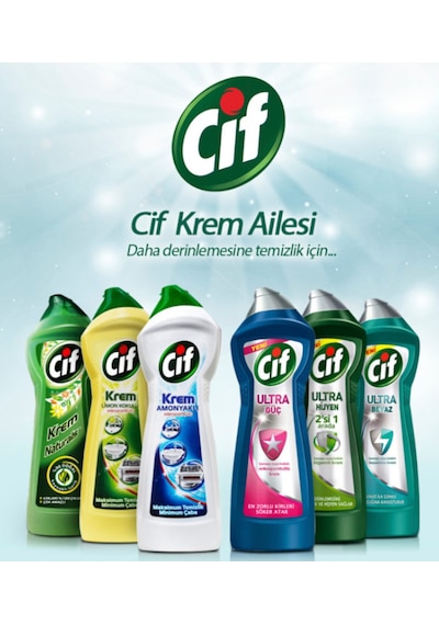 Cif Krem Temizleyici Limon Kokulu 500 Ml 12 Adet