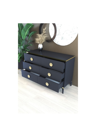 Tocco 1053 İpek 6 Çekmeceli 120 Cm Mega Şifonyer-antrasit