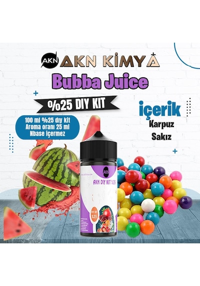 Bubba Juice Yoğun Dıy Kit Karpuz Sakız Gıda Aroması %25 Oranda Aroma İçerir Hazır Değildir 100 Ml