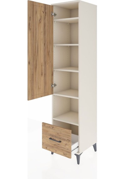 Hyperion Dolap 5 Raflı Tek Çekmeceli Tek Kapaklı 44x44x195 Aytaşı-çam Aytası