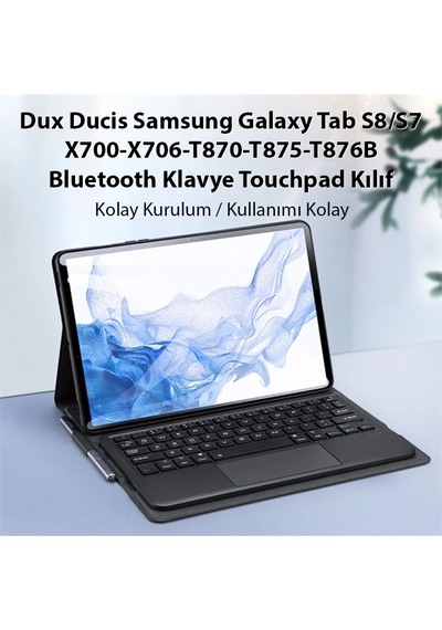 Dux Ducis Sm Galaxy Uyumlu Tab S8/s7 Bluetooth Klavye Touchpad Kılıf X700-x706-t870-t875-t876b- 5775