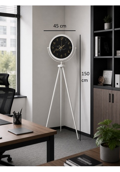 Premium Mermer Desenli Tripod Ayaklı Saat Diğer