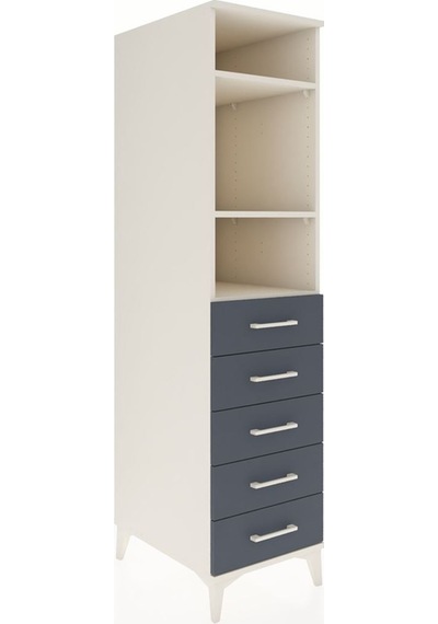 Kronos Dolap 3 Raflı 5 Çekmeceli 44x59x182 Aytaşı-antrasit Aytaşı