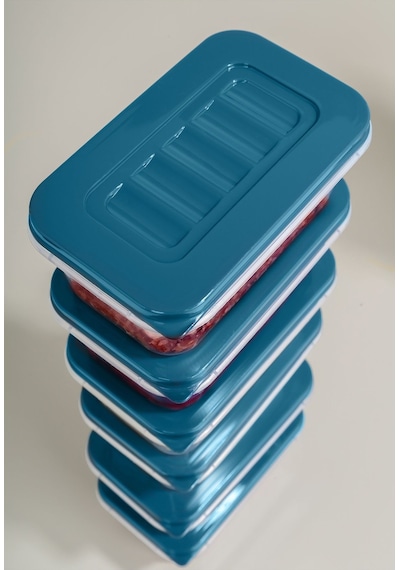 Buzdolabı Düzenleyici Organizer Mikrodalga Ve Difrize Uygun Saklama Kabı 6'lı Mavi 6 x 240 ML Mavi