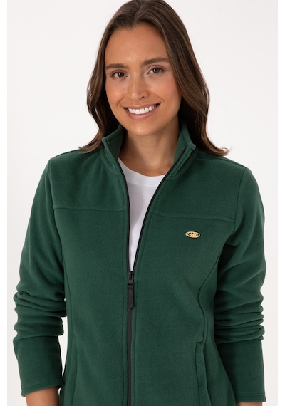 U.S. Polo Assn. Kadın Koyu Yeşil Fermuarlı Dik Yaka Polar Sweatshirt 50316729-VR079