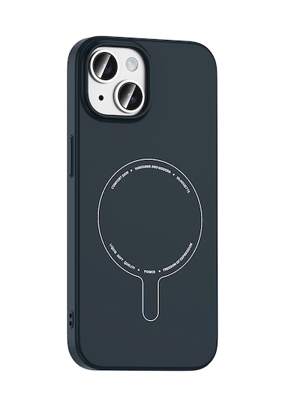 Maks Technology iPhone Uyumlu 15 Kılıf M-safe Şarj Özellikli Kamera Korumalı Mkst Elio Sert Pc Kapak - Lacivert