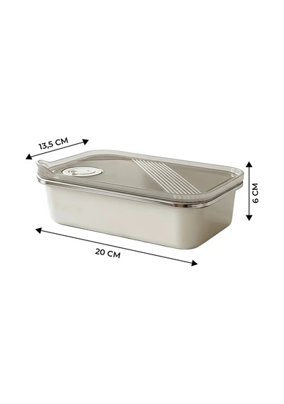 3'lü Paslanmaz Çelik Vakumlu Saklama Kabı 800ml,1,3lt,1,65lt ,fırın Ve Kek Kabı Yemek Kabı Sefer Tası Gri