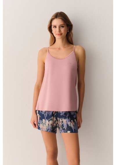 Suwen Garden Atlet Şort Pijama Takımı Sh26551667348 Mavi