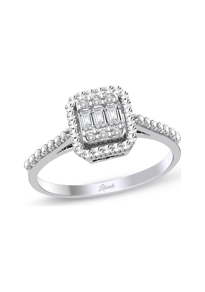 Lilarote 0.18 Ct Kalemli Tasarım Baget Kare Tektaş Yüzük