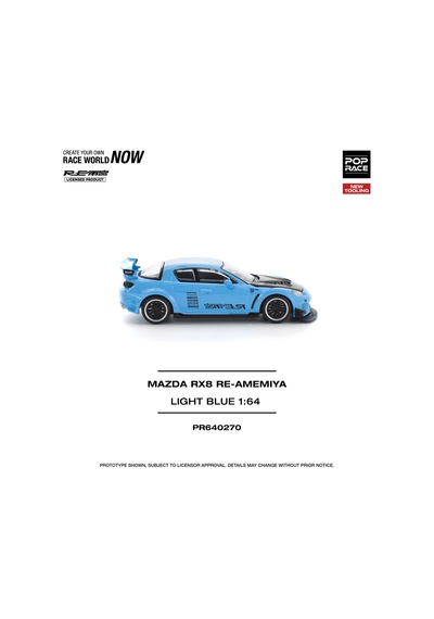 Pop Race Mazda Rx8 Re-amemiya Light Blue 1:64 Diecast Model Araba Pr640270 Mavi