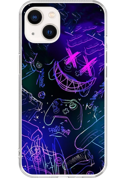 Apple Uyumlu iPhone 13 Şeffaf Kılıf Graffiti 4 Tasarımlı