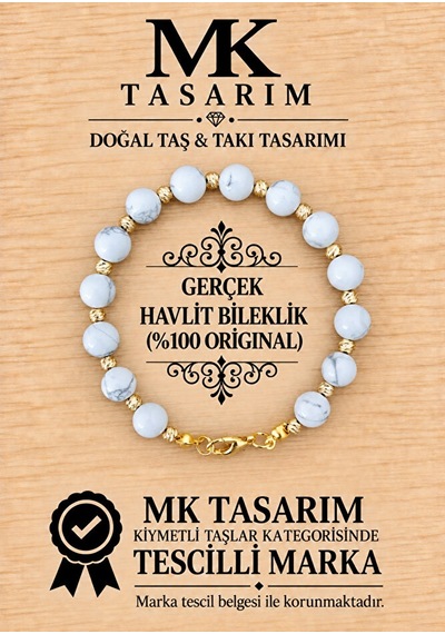 Mk Tasarım Gerçek Havlit Taşı Bileklik Mk.7000.876- Rahatlık-dinginlik-enerji- Stres Bilekliği- Renk Çok Renkli Mk Tasarım Gerçek Havlit Taşı Bileklik Mk.7000.876- Rahatlık-dinginlik-enerji- Stres Bilekliği- Renk Çok Renkli