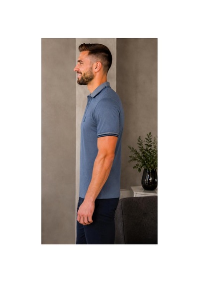 Roballi Regular Fit Polo Yaka Düz Pamuklu Erkek Siyah Kısa Kol Tişört İntigo