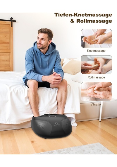 Comfıer Shiatsu Ayak Masajı, Isıtmalı Ayak Masajı, Plantar Fasiit İçin Yoğurma Yuvarlanma Sıkıştırması, 46 Ayakkabı Numarasına Kadar