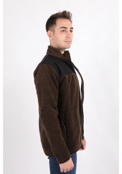 Cazador 5638 Erkek Polar Sweatshirt Hırka Haki