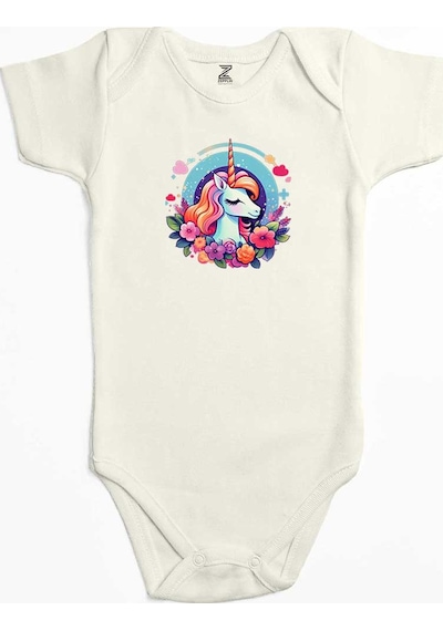 Zepplin Giyim Charming Unicorn Sarı Bebek Body Zıbın