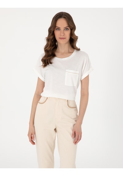 Pierre Cardin Kadın Ekru Tişört 50301440-vr019 Ekru