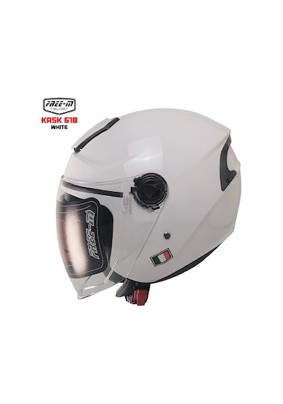 Free-m 618 Güneş Vizörlü Açık Yarım Kask Beyaz