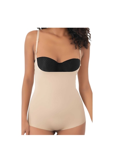 Uniquetrenders Kadın Lazer Kesim Ve Toparlayıcı Göğüs Altı Askılı Body Korse 3'lü Set Ten Rengi