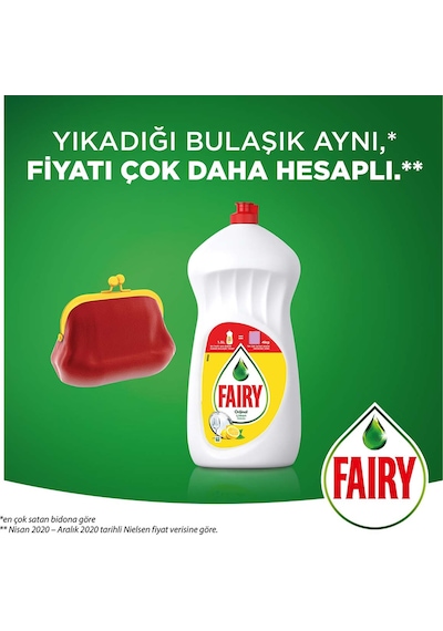 Fairy Limon Kokulu Sıvı Bulaşık Deterjanı 4 x 1350 ML