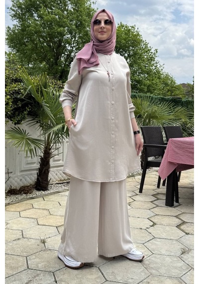 Rabia Şamlı Ezgi Pantolonlu Takım Taş Normal