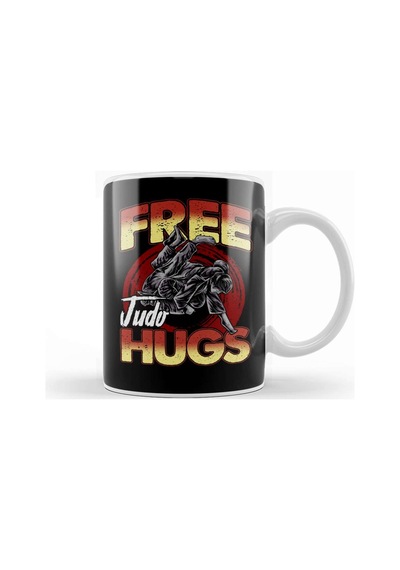 Funny Free Judo Hugs Mma Pun Kupa Bardak Porselen Karışık