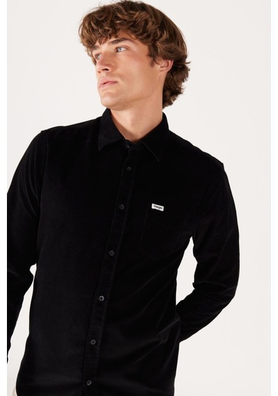 Wrangler Erkek Kadife Gömlek Black Black