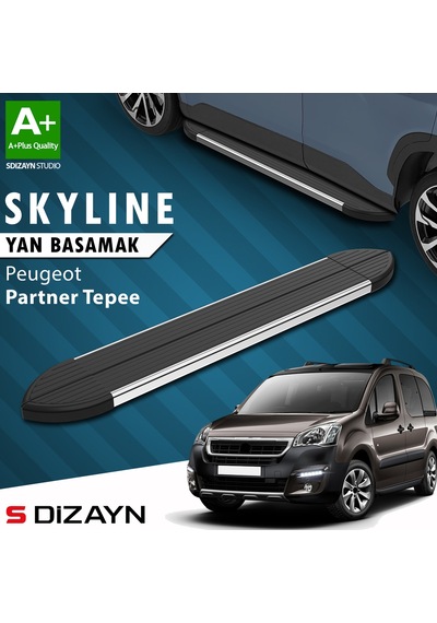 S-dizayn Peugeot Partner 2 Tepee Skyline Krom Yan Basamak 193 Cm 2008-2018 A+ Kalite