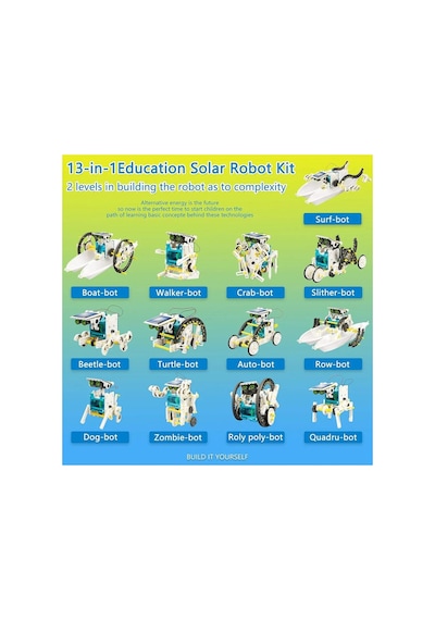 13'ü 1 Arada Güneş Enerjili Robot Oyuncağı, 8-13 Yaş Çocuklar İçin Dıy Stem Yapı Kiti Solar Energy