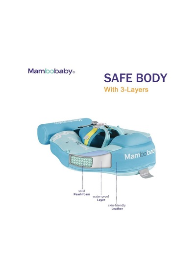 Mambobaby Yüzme Simidi - Green Constract, Emniyetli, Gölgelikli Ve Ayak Destekli