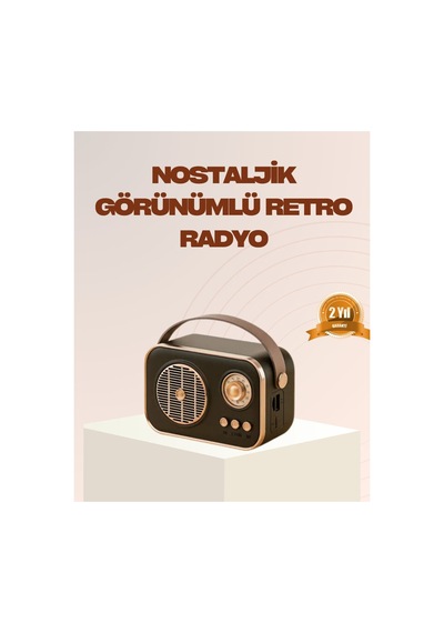 Retro Bluetooth Radyo Nostaljik Tasarım Tf Kart Ve Usb Destekli - Hs08378572-4356 Renkli