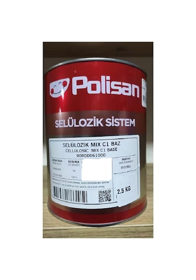 Polisan Selülozik Boya Siyah Renk 2,5 Kg 2,52 L Kod:5002