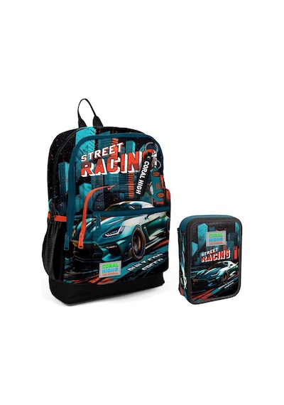 Coral High Yeşil Yarış Arabası Erkek Çocuk Okul Çantası Ve Organizer Kalemlik Seti 23765 11151 Siyah - Yeşil