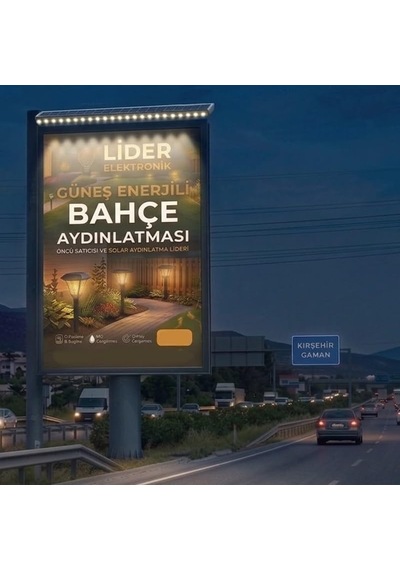 Solar Dış Mekan 24 Ledli Aydınlatma 100 Cm Metal Kasa Gün Işığı Tabela Aydınlatması Duvar Aydınlatması