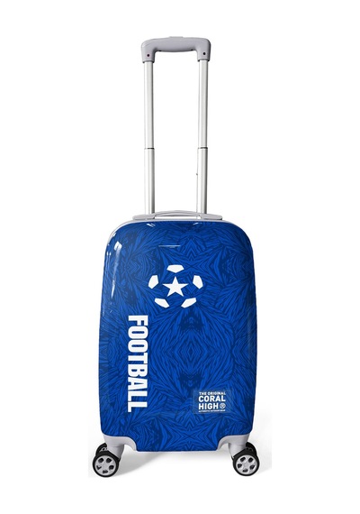 Coral High Lacivert Saks Futbol Desenli Pc Kabin Boy Valiz 50cm 16561 Mavi - Lacivert