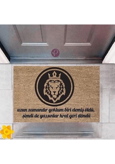 Kapı Önü Paspası Dekoratif Dijital Baskı Kral Geri Döndü P-2380 Renkli