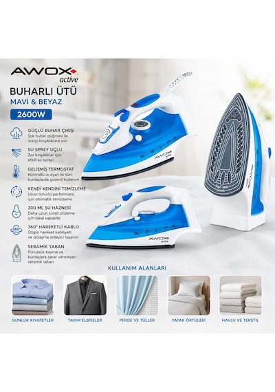 Active Buharlı Ütü 2600 Watt 5047