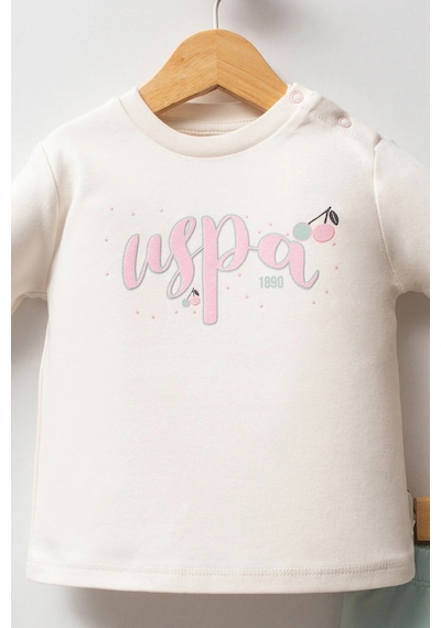 U.S. Polo Assn. U.s.polo Assn Kız Bebek 3lü Takım - Ekru Ekru