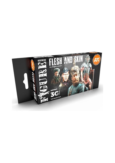 6x17 Ml. Ten Renkleri Figürler İçin Akrilik Maket Boyası Seti, Ak Interactive 11621 Standart
