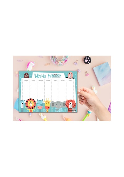 Çocuk Haftalık Planlayıcı - A4 - 30 Yaprak - Öğrenci Planlayıcı - Okul Planlayıcı - Ders Programı - 0533 Çok Renkli