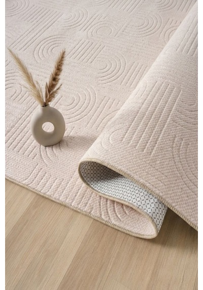 Raschel Carpet Bohem Yıkanabilir Leke Tutmaz Modern Sisal Bej Özel Seri Kaymaz Taban Halı Yolluk Bej