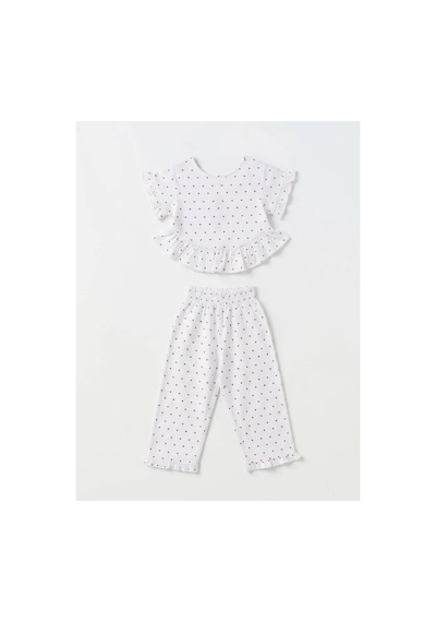 Poala Kids Poplin Kalp Takım Beyaz