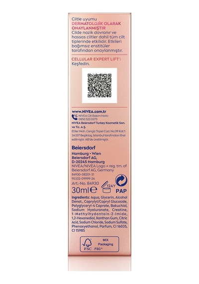 Nivea Doğal Retinol Alternatifi Bakuchiol Cilt Bakım Serumu Cellular Expert Lift 30 Ml