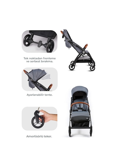 Xflop Autofold Kabin Boy Bebek Arabası Dark Grey