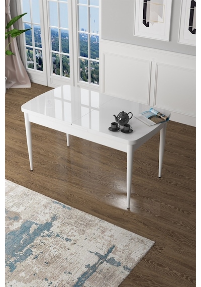 Canisa Zen Serisi 80x132 Mdf Açılabilir Beyaz Masa Takımı Ve 6 Lacivert Sandalye Masa Beyaz Sandalyeler Lacivert Canisa Zen Serisi 80x132 Mdf Açılabilir Beyaz Masa Takımı Ve 6 Lacivert Sandalye Masa Beyaz Sandalyeler Lacivert