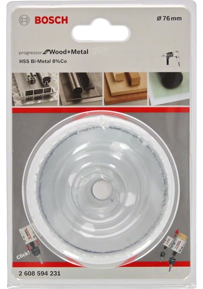 Bosch - Yeni Progressor Serisi Ahşap Ve Metal İçin Delik Açma Testeresi Panç 76 Mm 2608594231